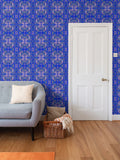 Repeat Pattern Wallpaper.   Ophelia Electric Blue