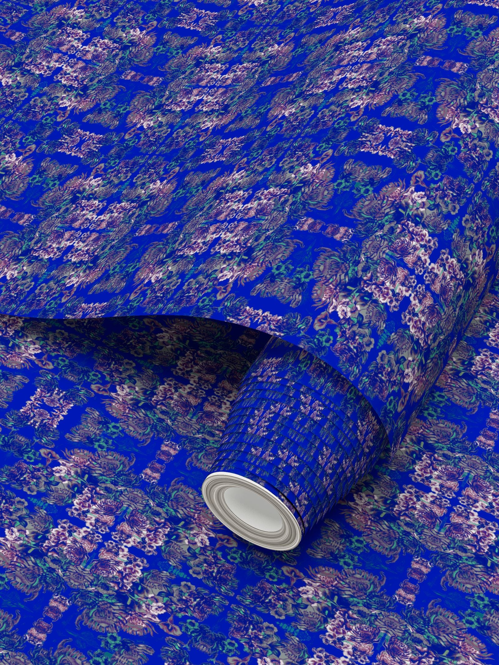 Repeat Pattern Wallpaper.   Ophelia Electric Blue