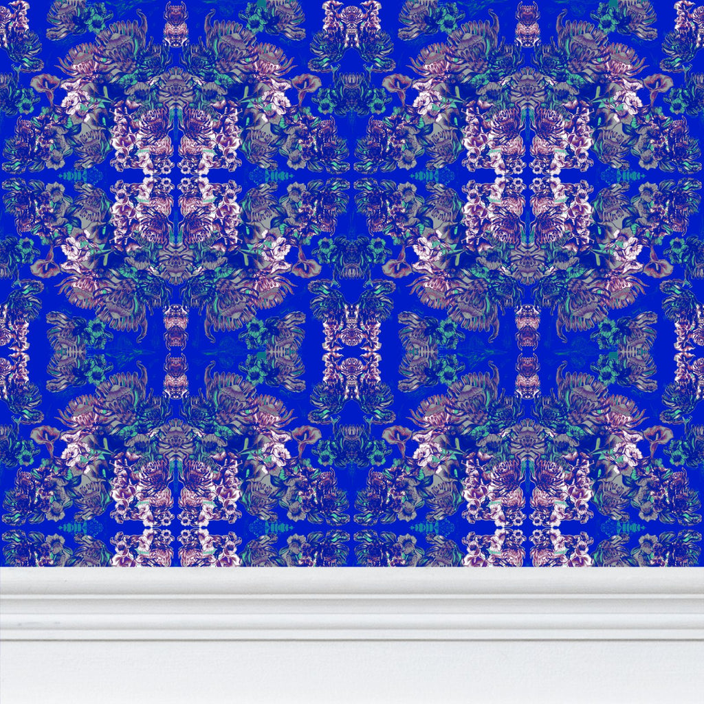Repeat Pattern Wallpaper.   Ophelia Electric Blue