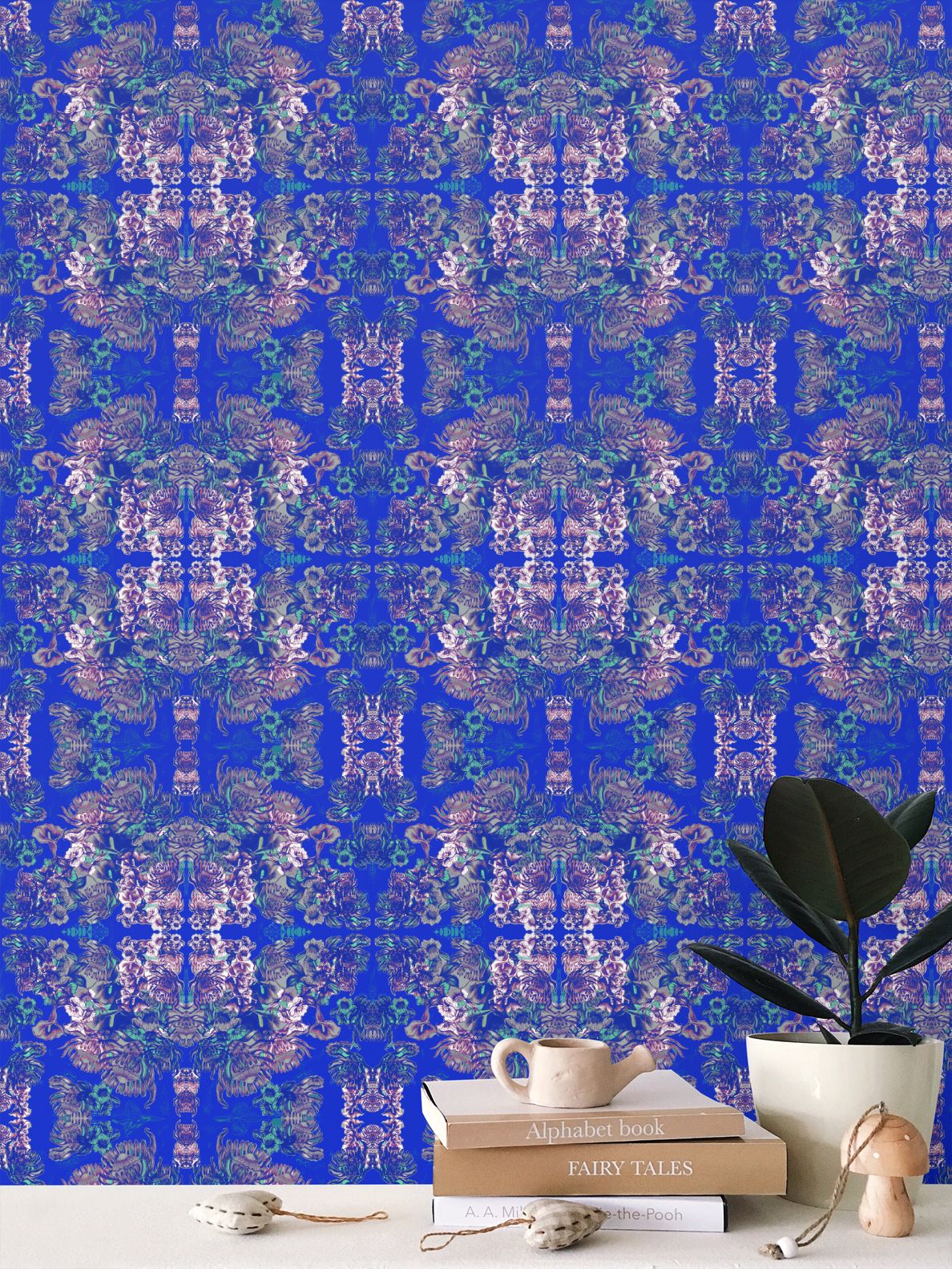 Repeat Pattern Wallpaper.   Ophelia Electric Blue