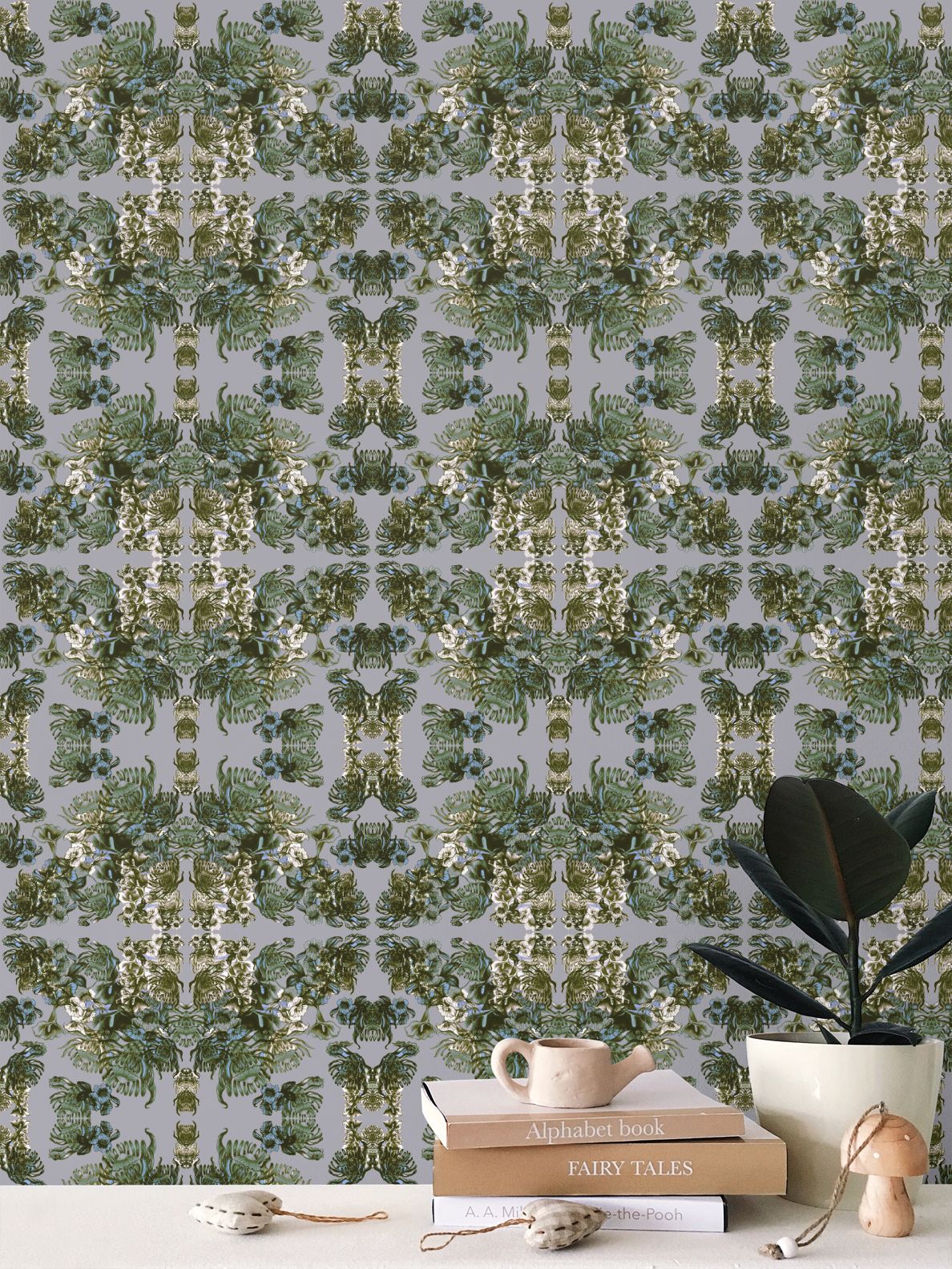 Repeat Pattern Wallpaper.  Ophelia Grey