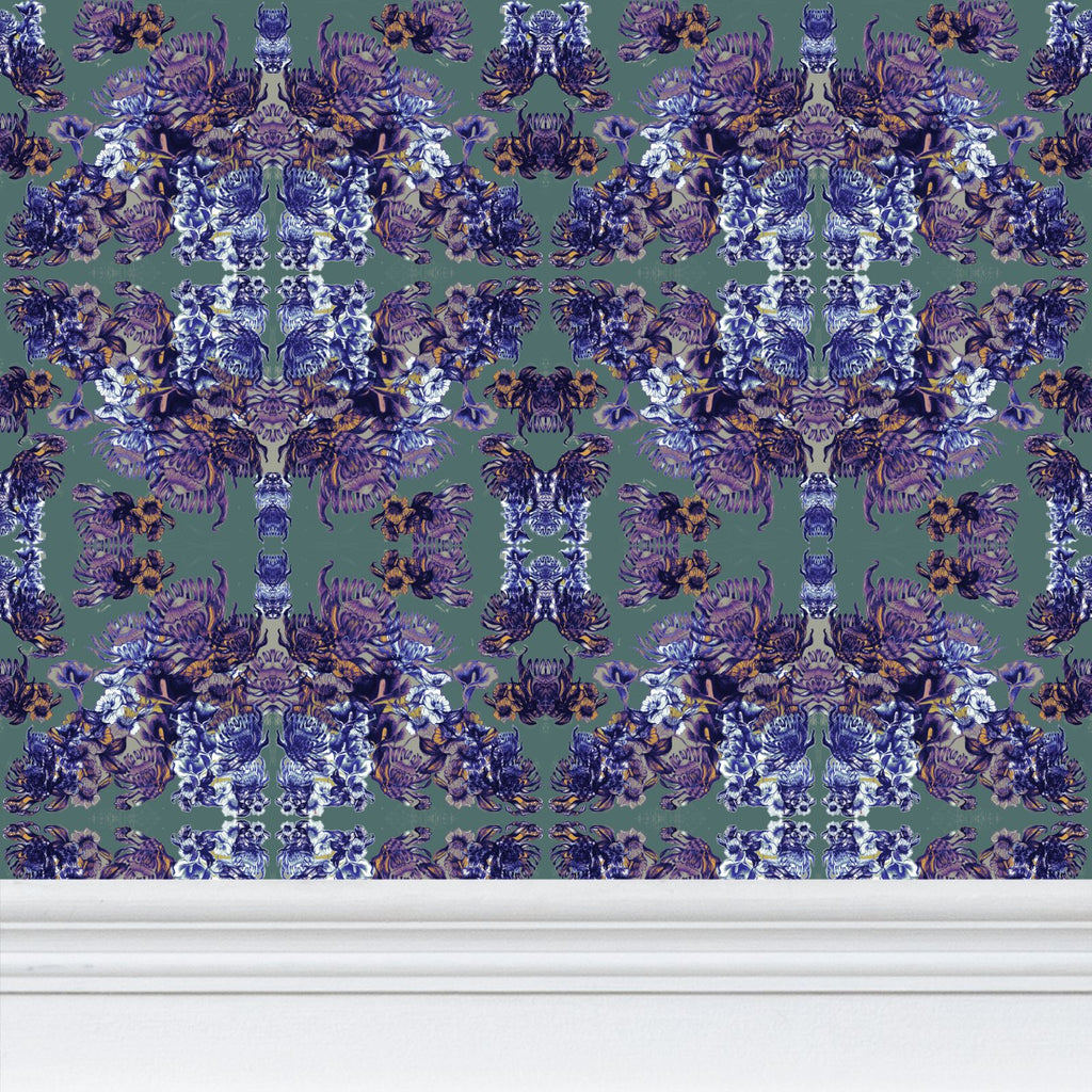 Repeat Pattern Wallpaper.  Ophelia. Violet