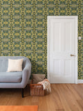 Repeat Pattern Wallpaper.   Ophelia Ochre