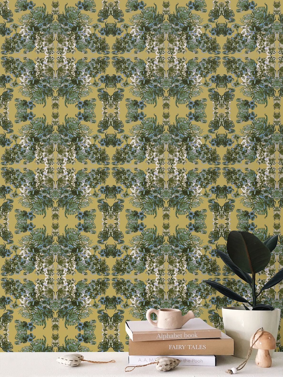 Repeat Pattern Wallpaper.   Ophelia Ochre