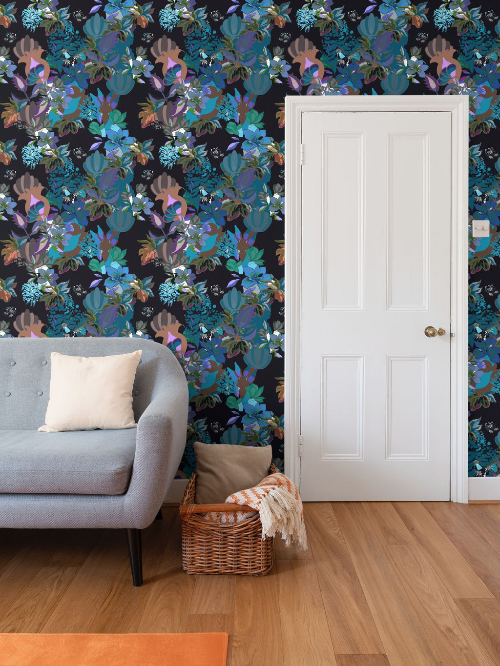 Repeat Pattern Wallpaper.  Calla Teal