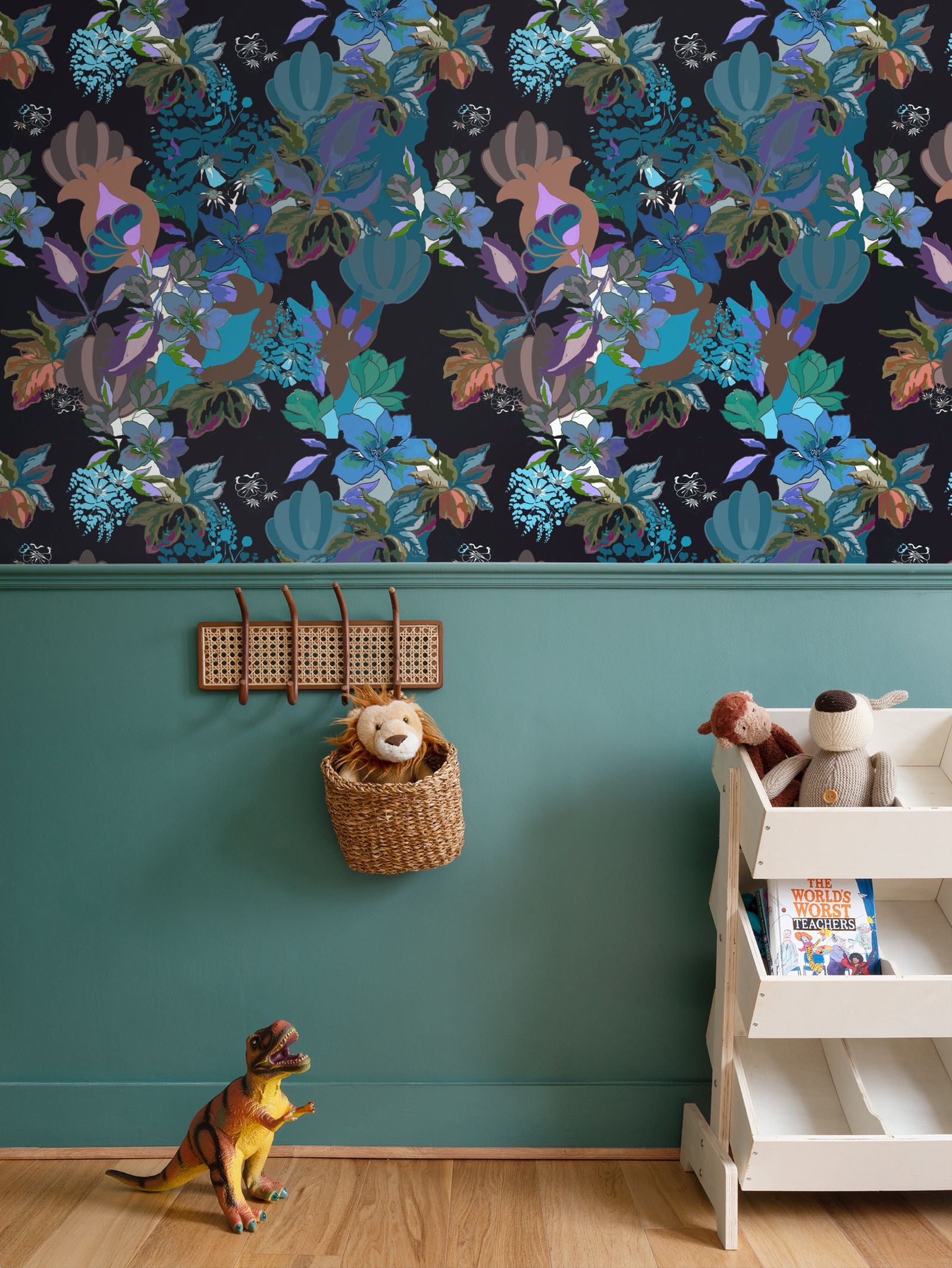 Repeat Pattern Wallpaper.  Calla Teal