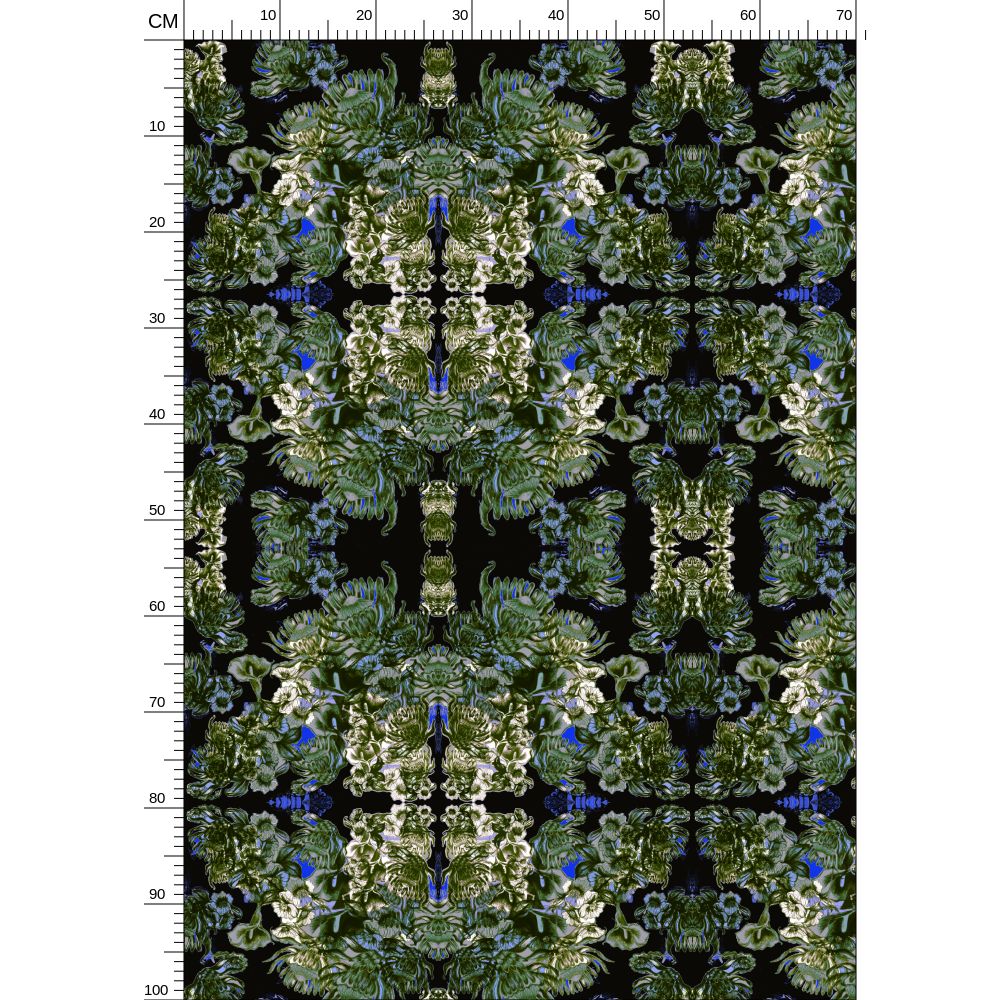 Repeat Pattern Fabric.    Ophelia Noir