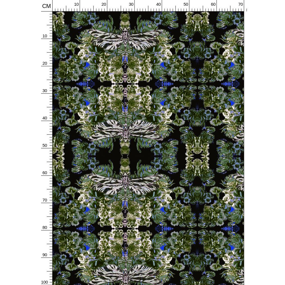 Repeat Pattern Fabric. Ophelia Dragonfly