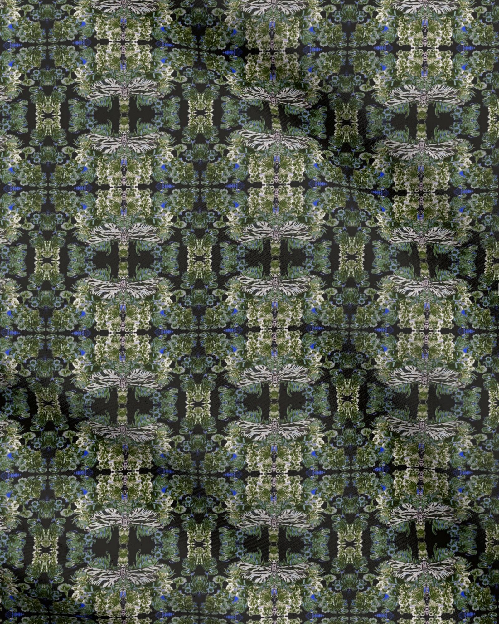 Repeat Pattern Fabric. Ophelia Dragonfly