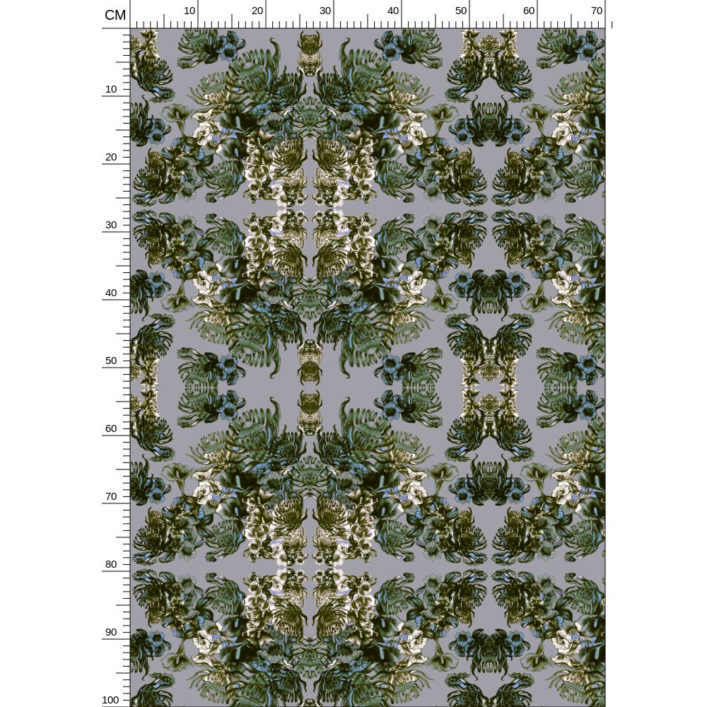 Repeat Pattern Fabric.  Ophelia Grey