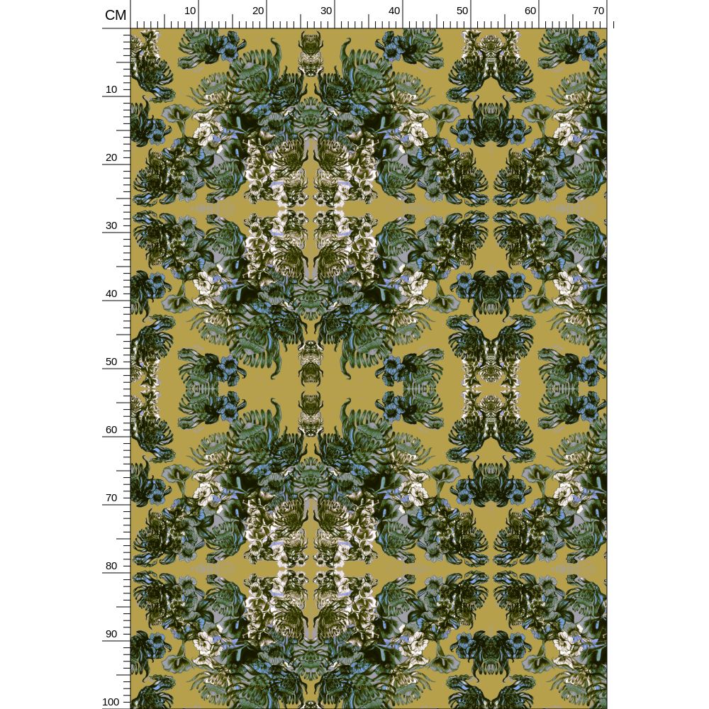 Repeat Pattern Fabric.  Ophelia Ochre