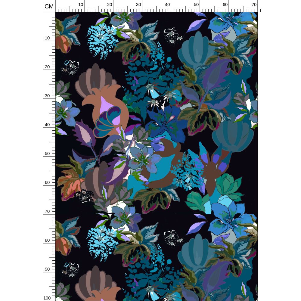 Repeat Pattern Fabric.  Calla Teal