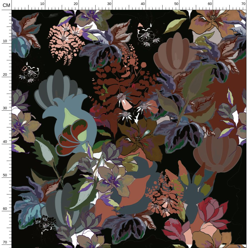 Repeat Pattern Fabric.   Calla Black