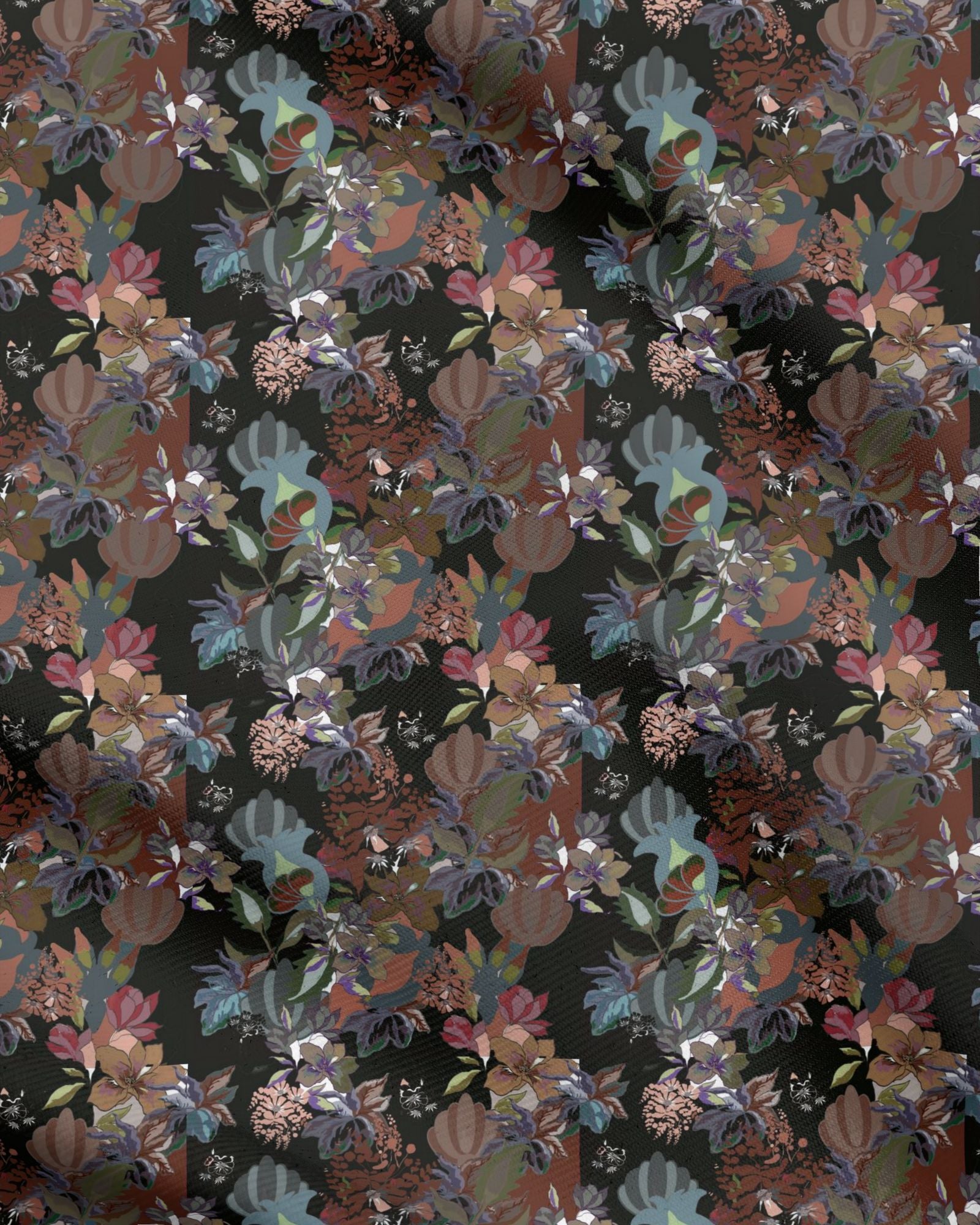 Repeat Pattern Fabric.   Calla Black