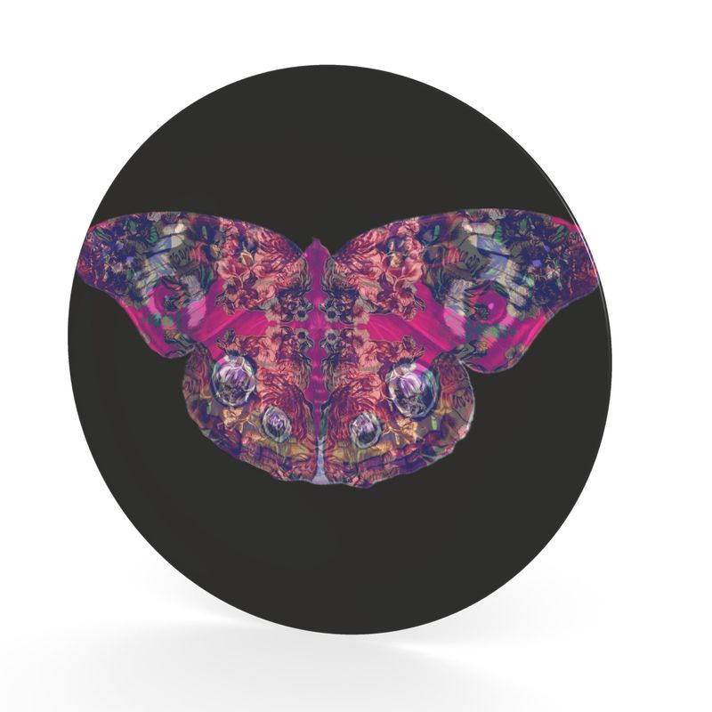 Decorative Plate.  Papillon Rose 2