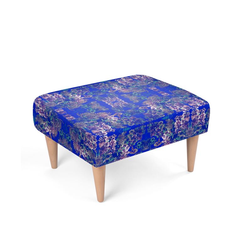 Footstool. Ophelia Electric Blue