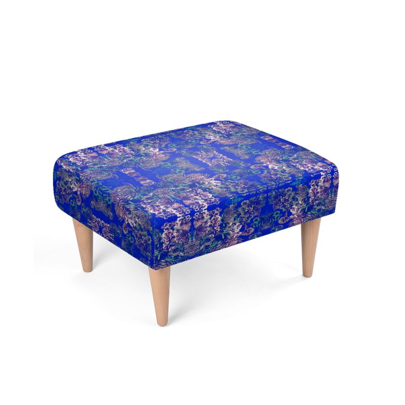 Footstool. Ophelia Electric Blue