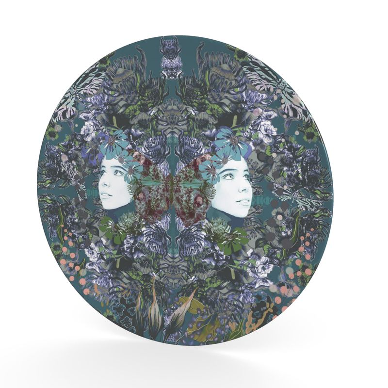 Decorative Plate.    Emelia Bloom Teal