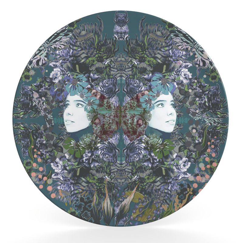 Decorative Plate.    Emelia Bloom Teal