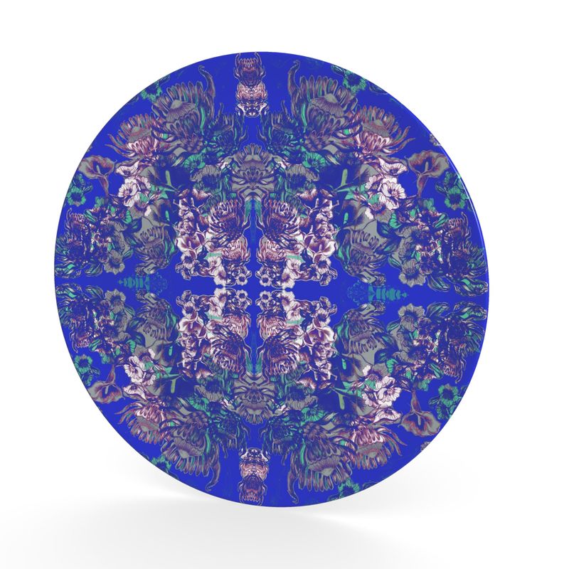 Decorative Plate. Ophelia Electric Blue