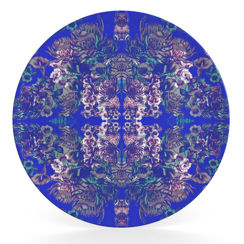 Decorative Plate. Ophelia Electric Blue