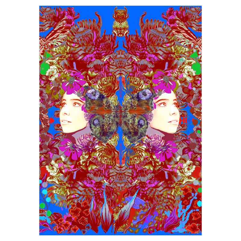 A2 Sized Art Prints.  Emelia Bloom Blue