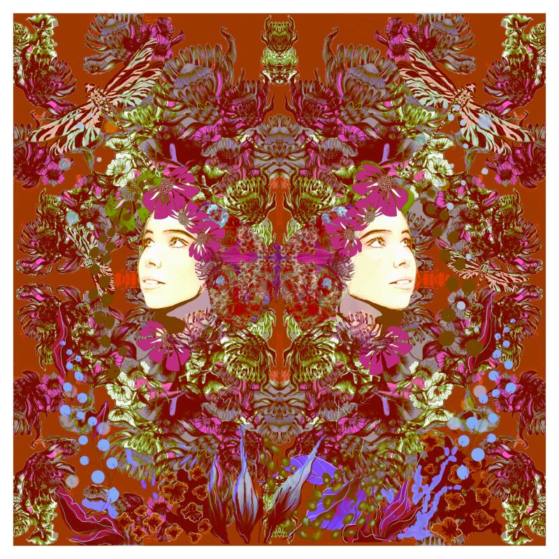 42cm x 42cm Sized Art Prints.   Emelia Bloom Fire