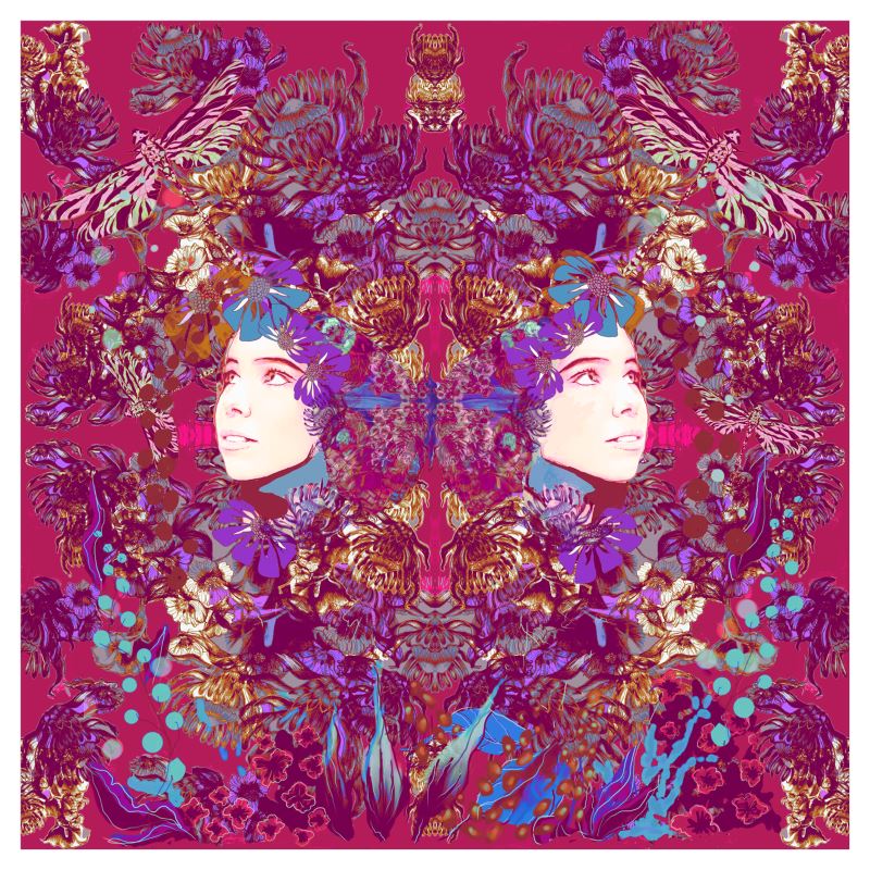 42cm x 42cm  Sized Art Prints. Emelia Bloom Pink