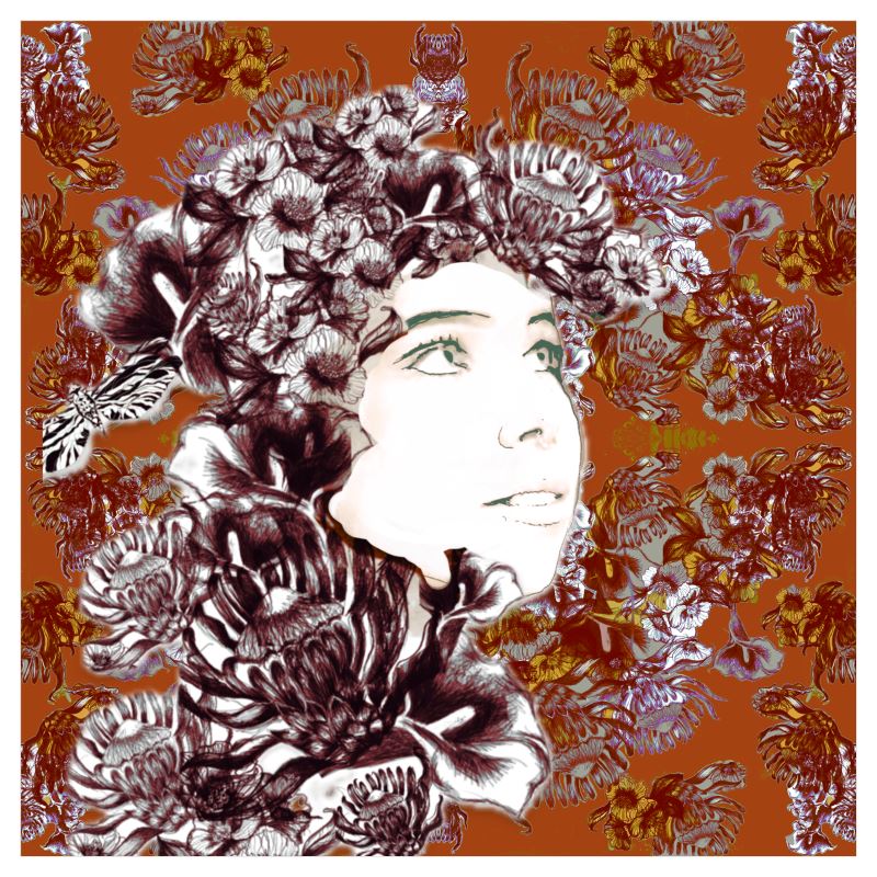 42cm x 42cm  Sized Art Prints    Emelia Orange