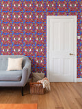 Repeat Pattern Wallpaper. Emelia Bloom Blue