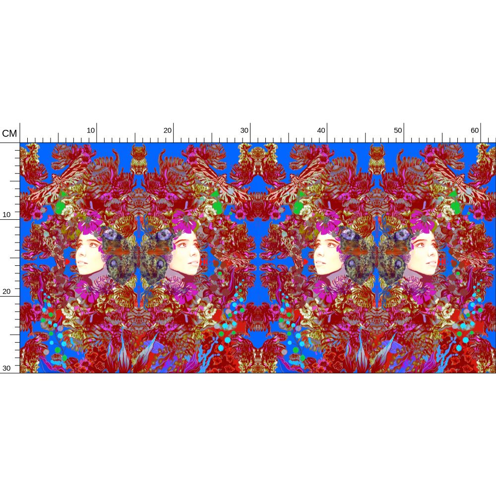 Repeat Pattern Wallpaper. Emelia Bloom Blue