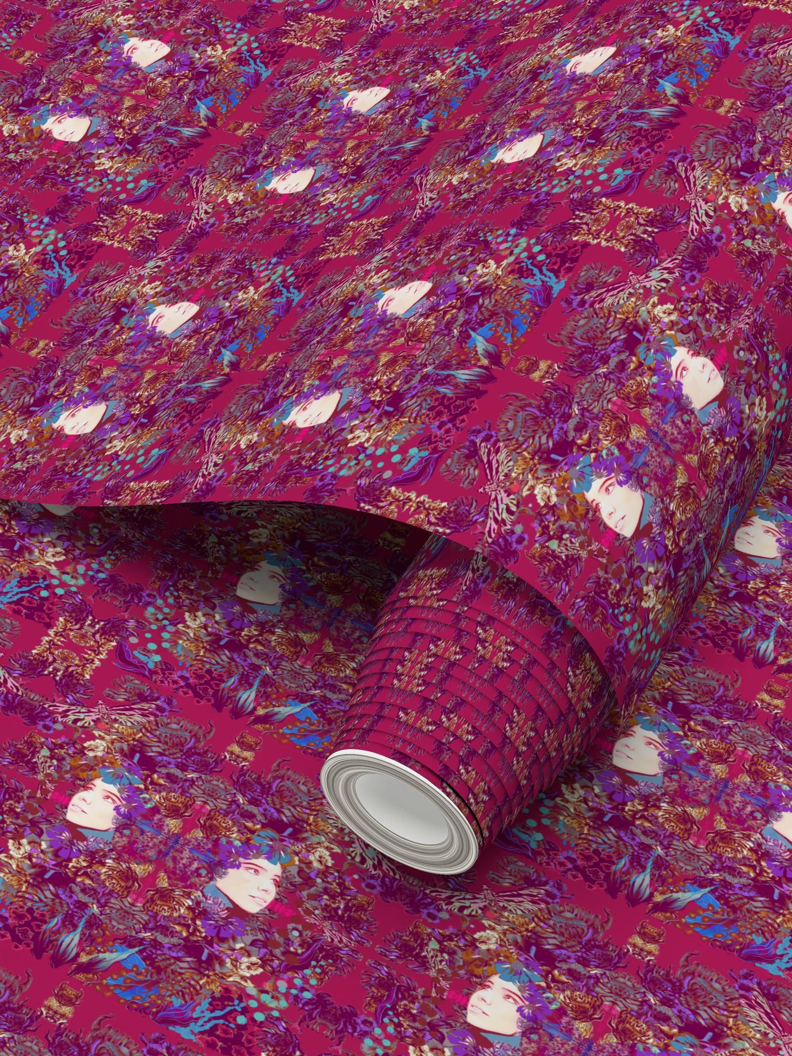 Repeat Pattern Wallpaper. Emelia Bloom Pink