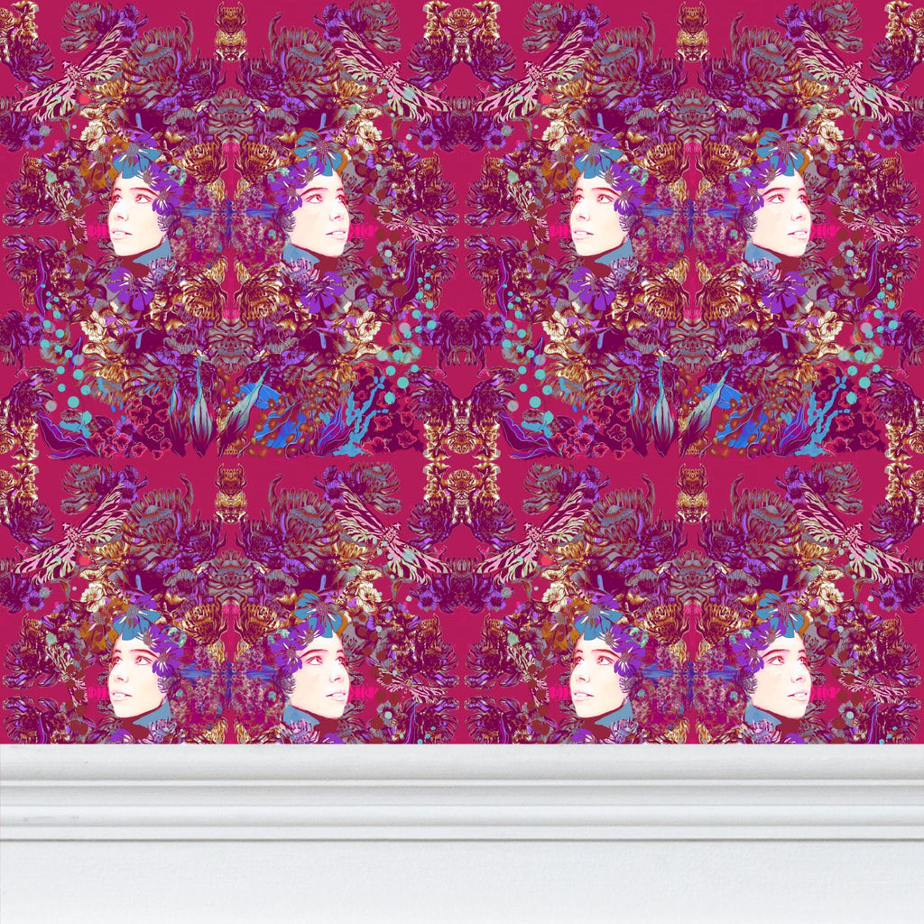 Repeat Pattern Wallpaper. Emelia Bloom Pink