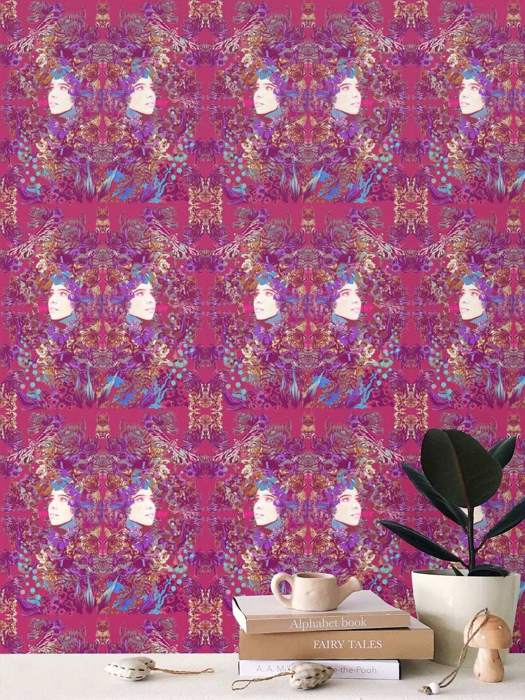 Repeat Pattern Wallpaper. Emelia Bloom Pink