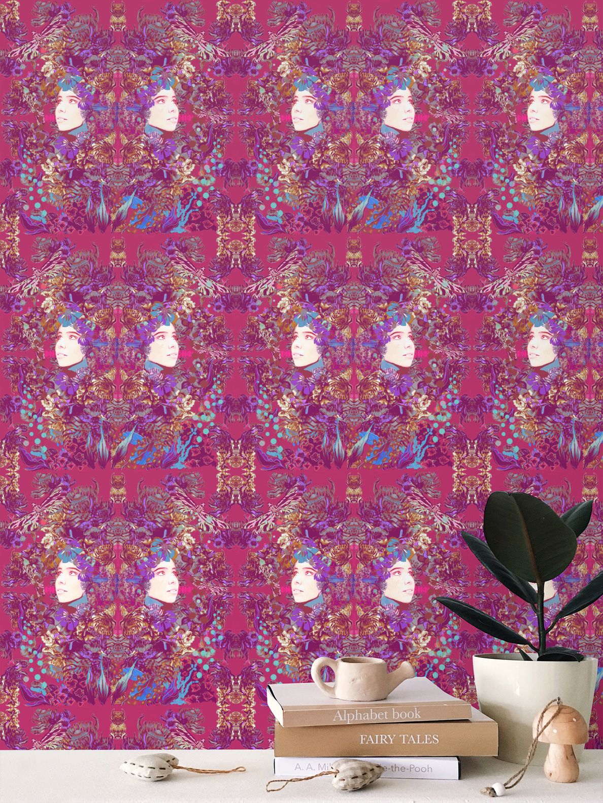 Repeat Pattern Wallpaper. Emelia Bloom Pink