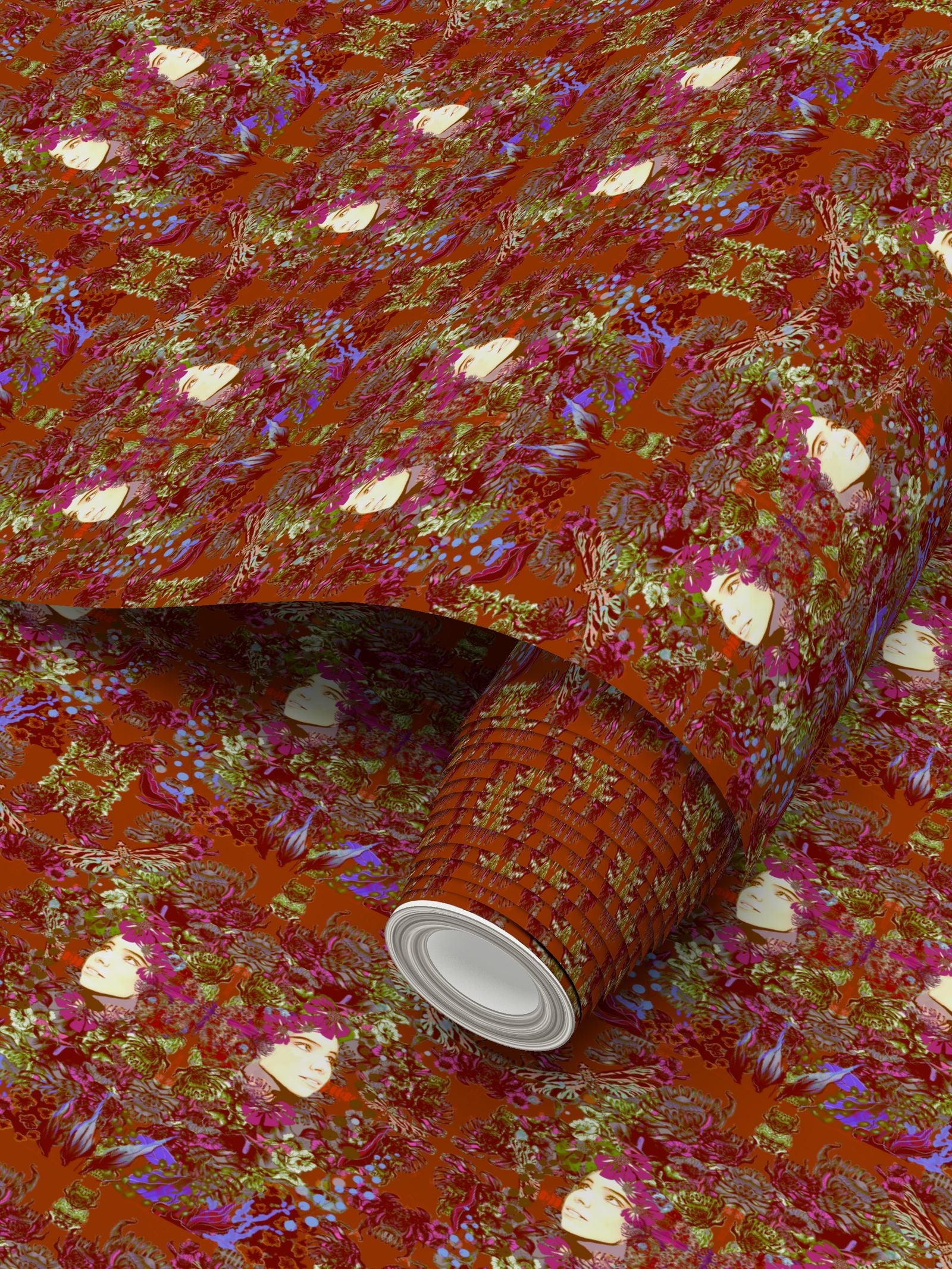 Repeat Pattern Wallpaper. Emelia Bloom Fire