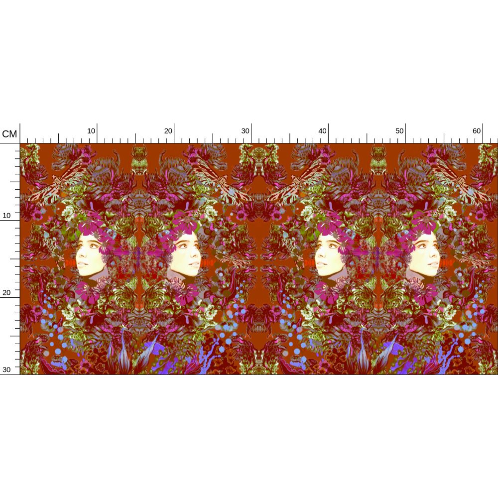 Repeat Pattern Wallpaper. Emelia Bloom Fire