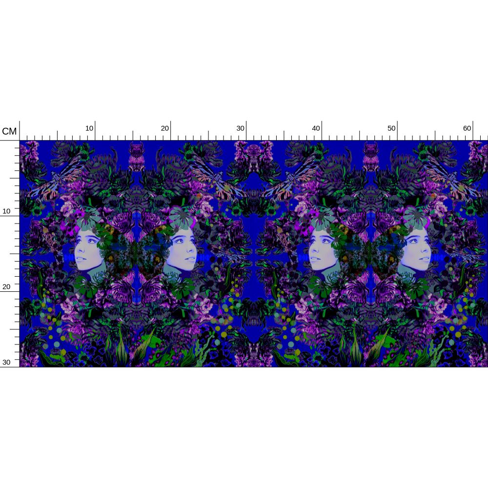 Repeat Pattern Wallpaper. Emelia Bloom Sapphire