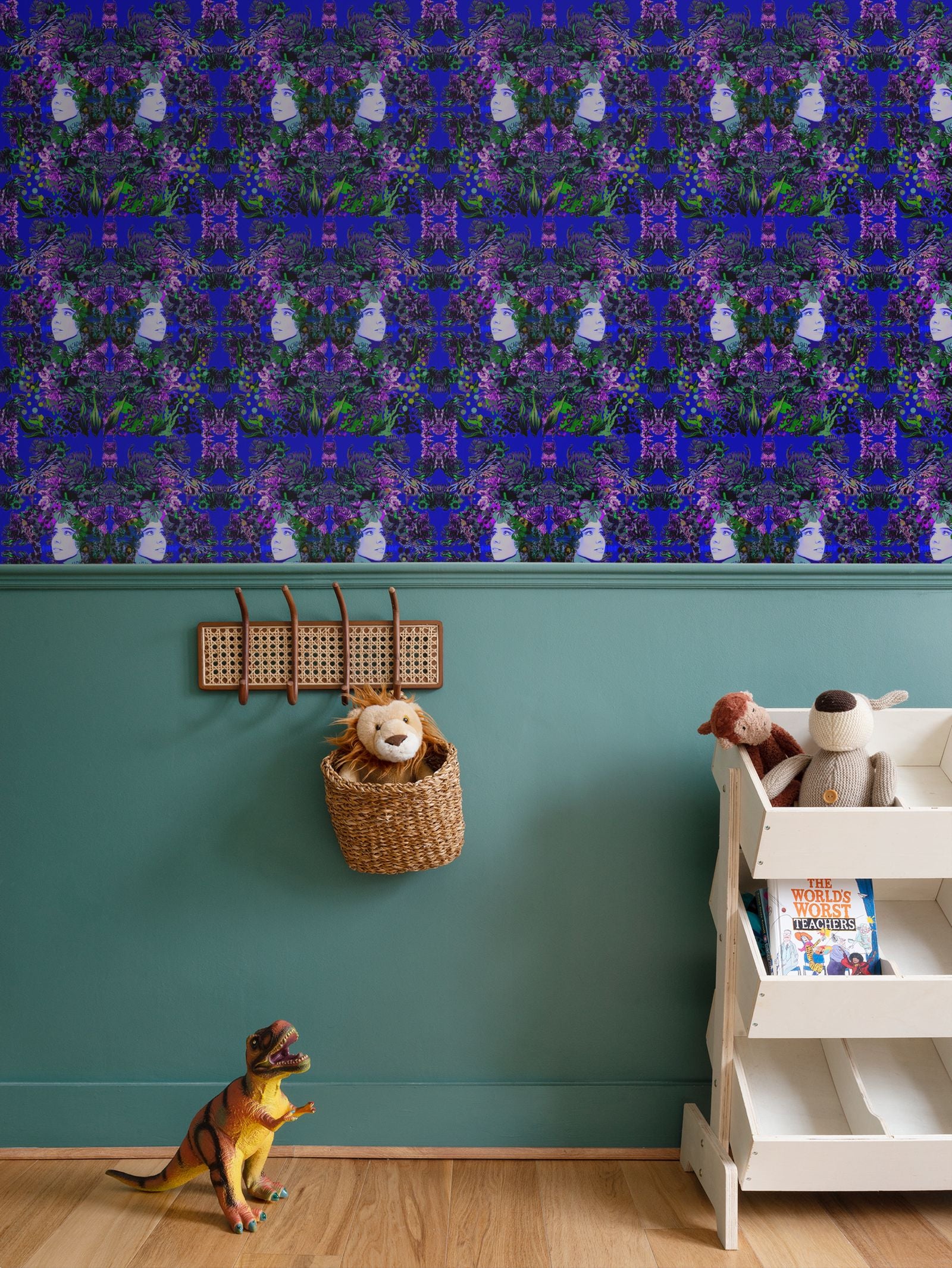Repeat Pattern Wallpaper. Emelia Bloom Sapphire