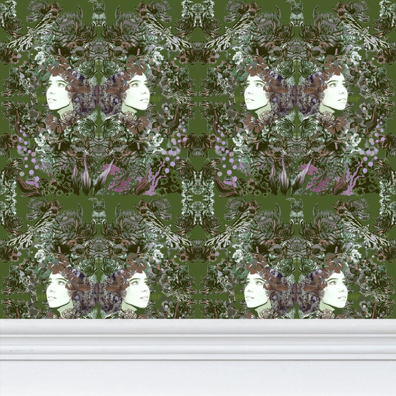 Repeat Pattern Wallpaper Emelia Bloom Fern