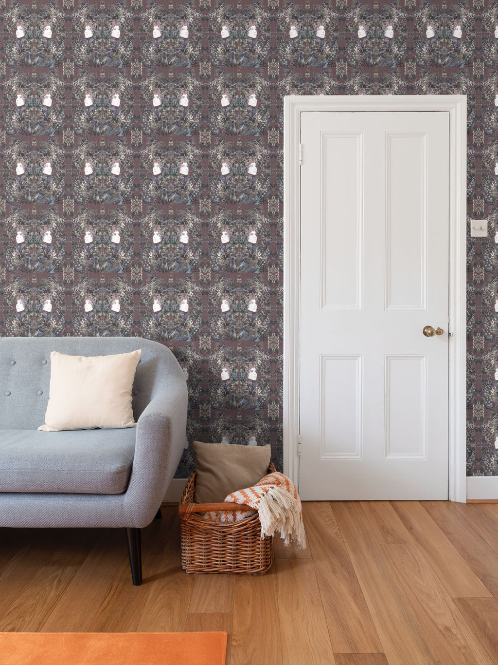 Repeat Pattern Wallpaper. Emelia Bloom Stone