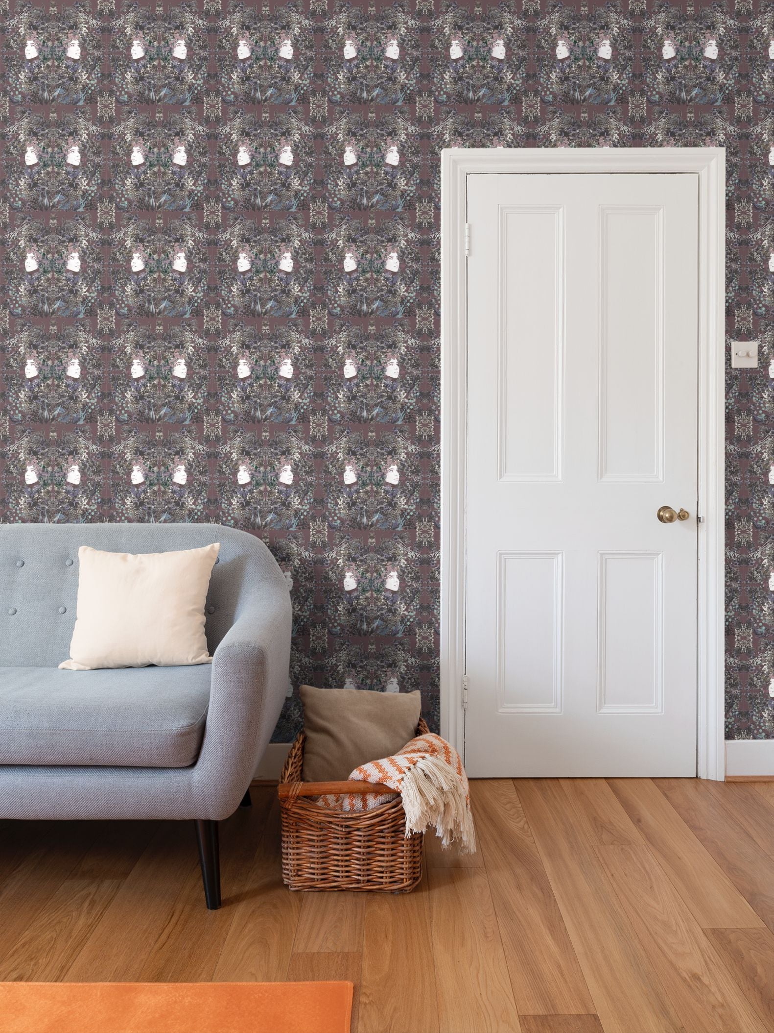 Repeat Pattern Wallpaper. Emelia Bloom Stone