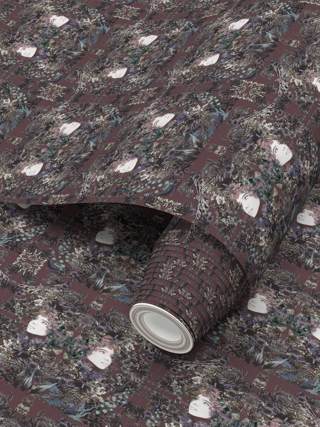 Repeat Pattern Wallpaper. Emelia Bloom Stone