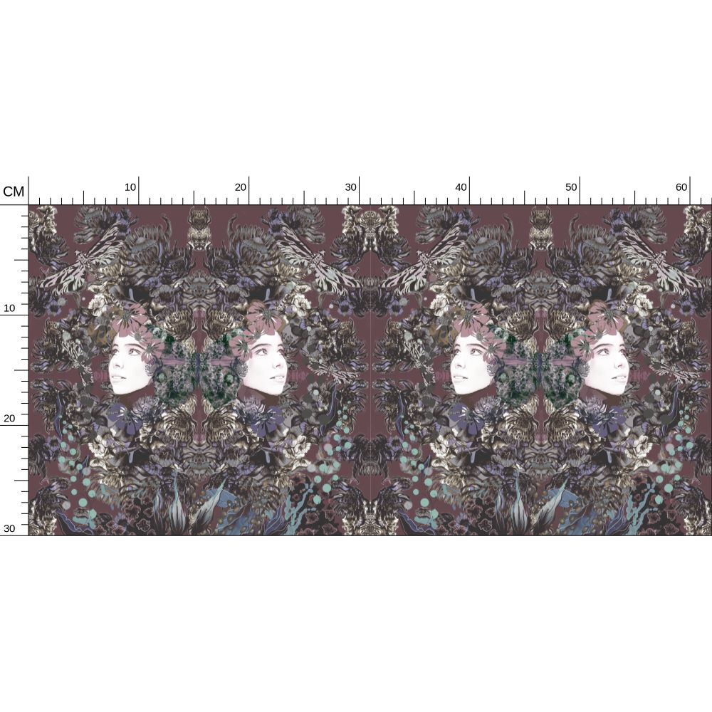Repeat Pattern Wallpaper. Emelia Bloom Stone
