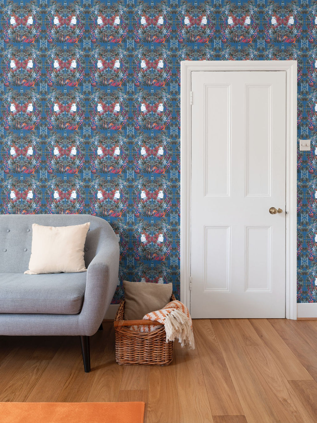 Repeat Pattern Wallpaper Emelia Bloom Royal