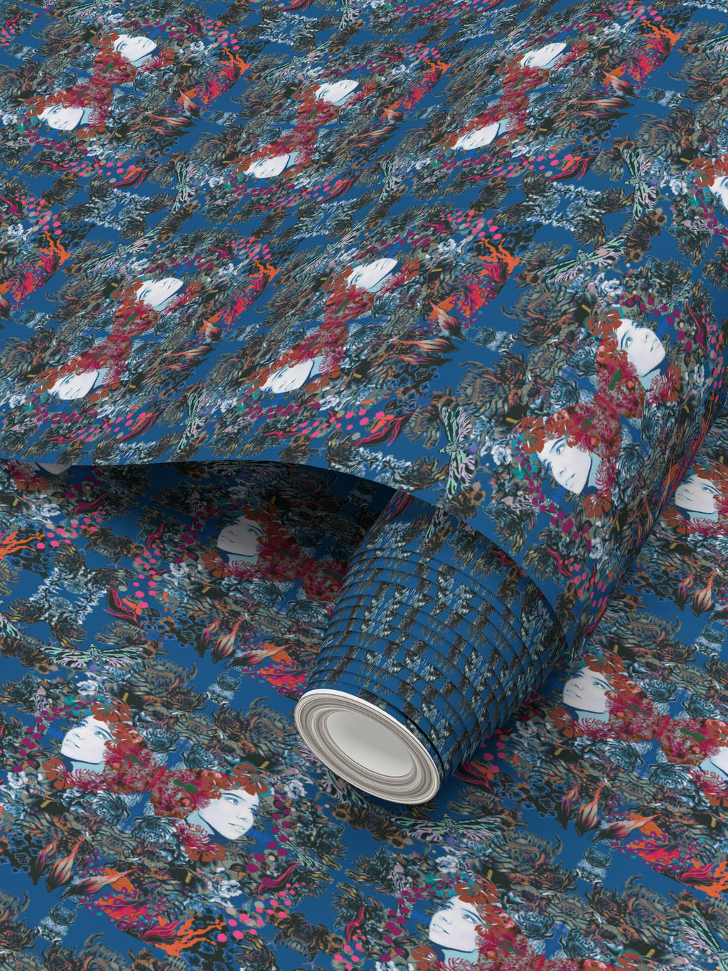 Repeat Pattern Wallpaper Emelia Bloom Royal