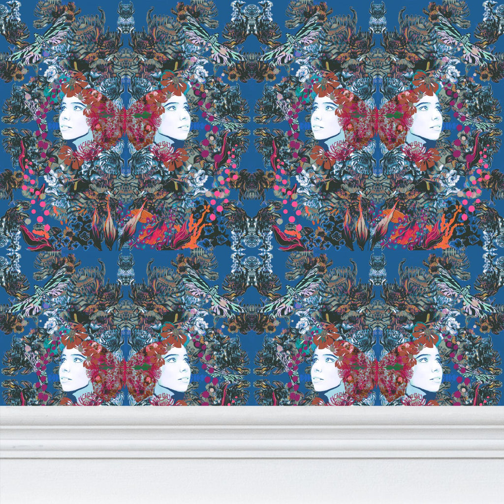 Repeat Pattern Wallpaper Emelia Bloom Royal