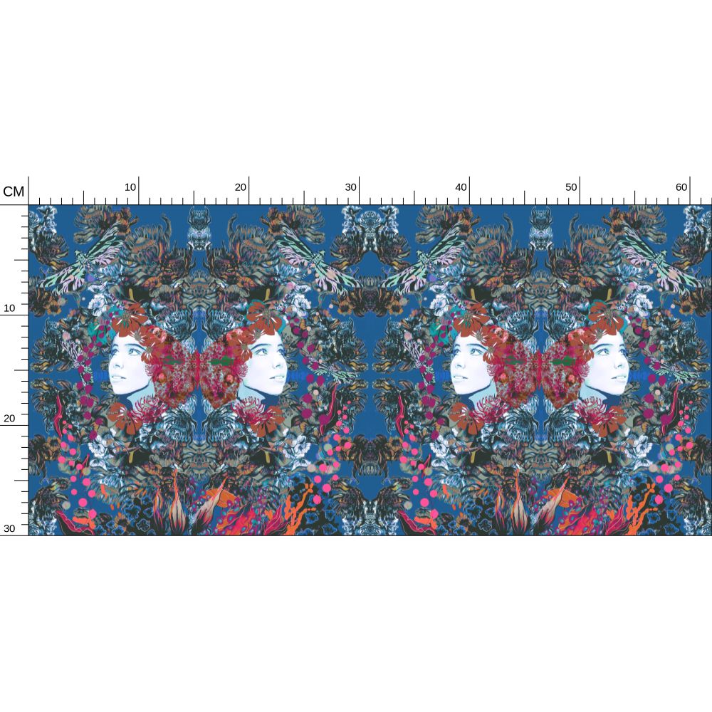 Repeat Pattern Wallpaper Emelia Bloom Royal
