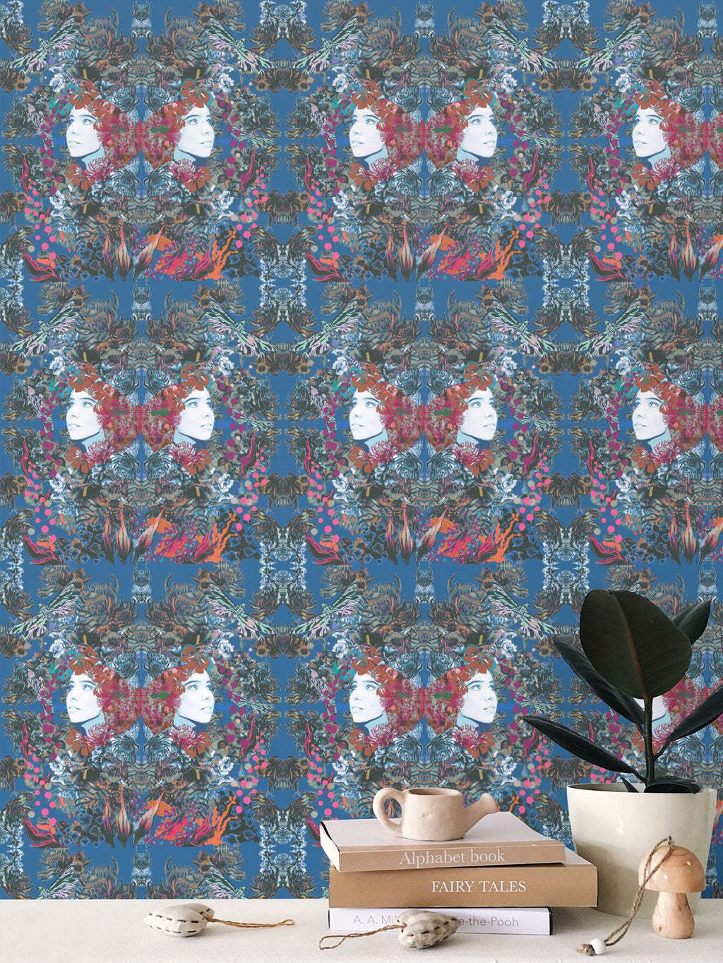 Repeat Pattern Wallpaper Emelia Bloom Royal