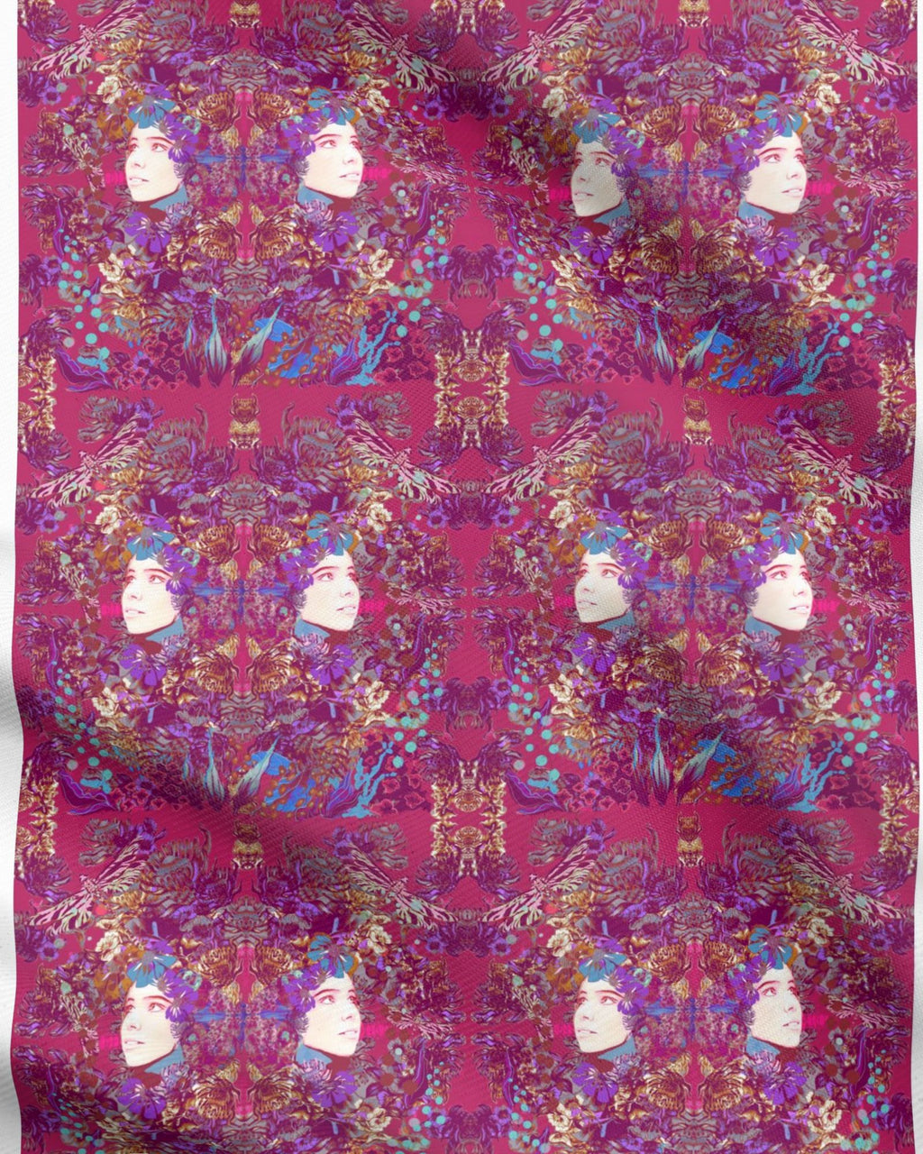 Fabric Printing.  Emelia Bloom Pink